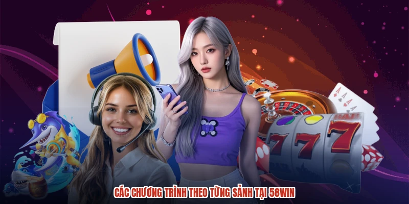 Các chương trình theo từng sảnh tại 58WIN